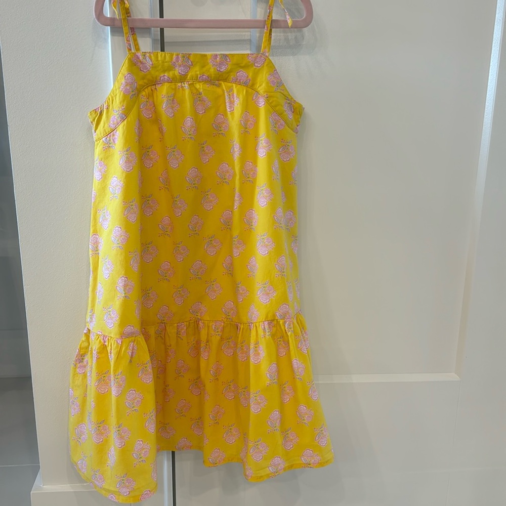 Janie and Jack girls lined yellow summer dress in size 8.